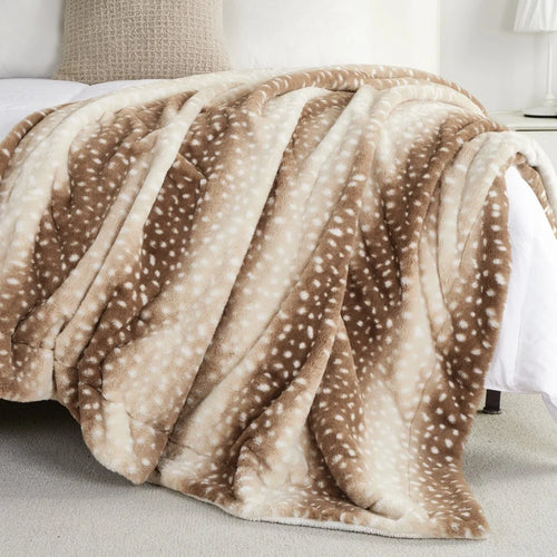 Deer Print Faux Fur Blanket